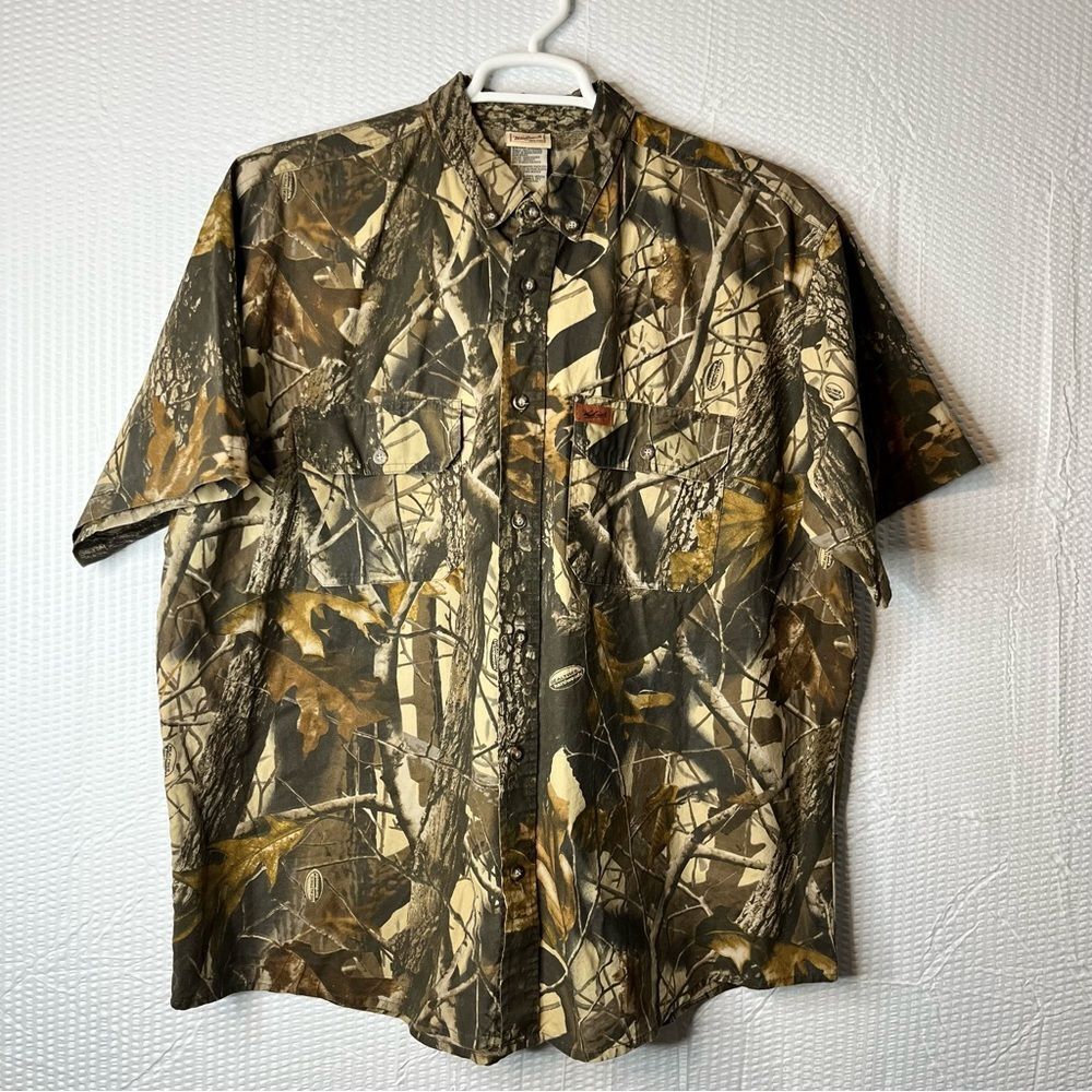 Woolrich RealTree Hardwood Camo Button Down Shirt Size XL